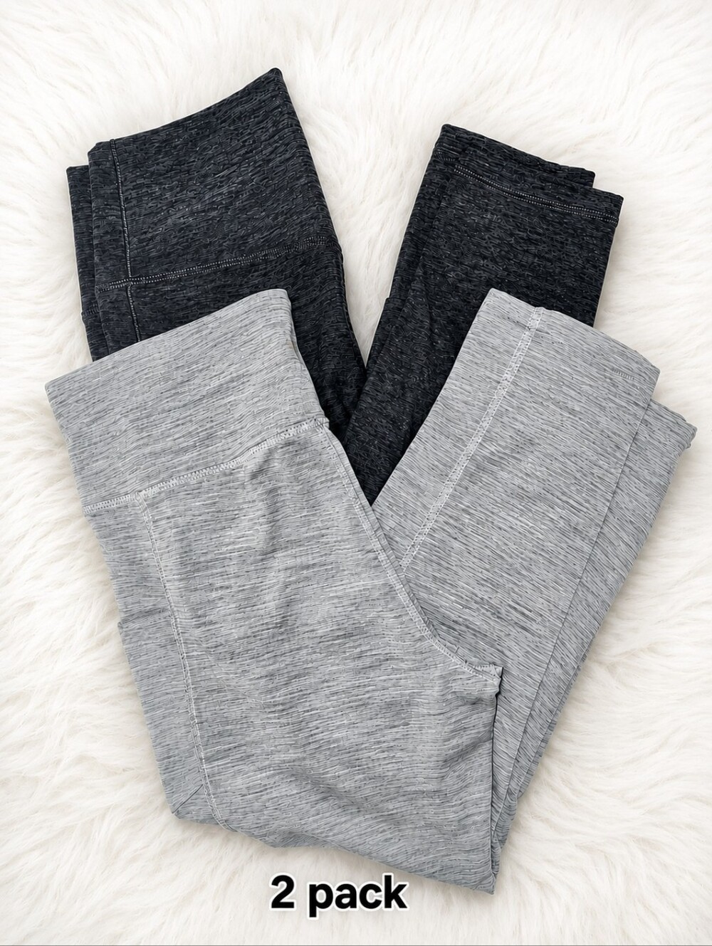 NEW Bundle 2-Pack Heather Gray Capris Charcoal Pants Active Leggings Size Large